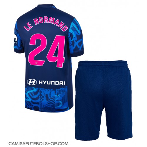 Camisa de time de futebol Atletico Madrid Robin Le Normand #24 Replicas 3º Equipamento Infantil 2024-25 Manga Curta (+ Calças curtas)